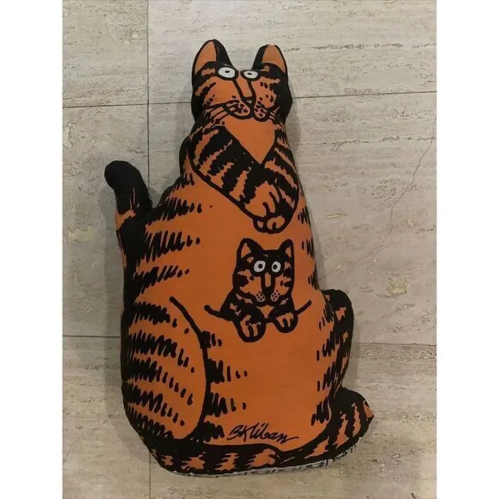 Vintage Kliban Momcat Pillow Kangaroo Cat Plush 18